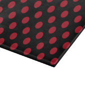 Rote und schwarze Polka-Punkte Schneidebrett (Ecke)