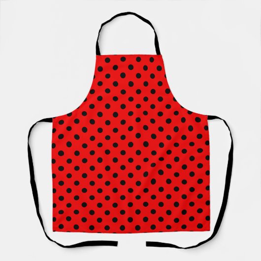 Rote und schwarze Polka-Punkte Schürze (Vorderseite)