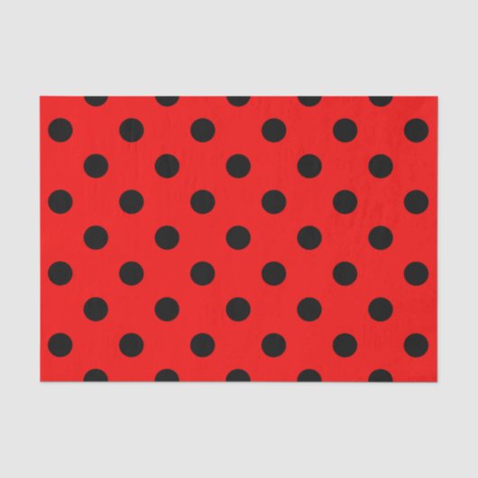 Rote und schwarze Polka-Punkte Seidenpapier (Vorderseite)