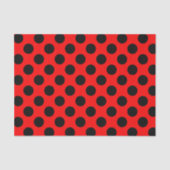 Rote und schwarze Polka-Punkte Seidenpapier (Vorderseite)