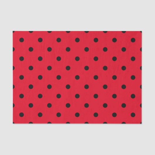 Rote und schwarze Polka-Punkte Seidenpapier (Vorderseite)