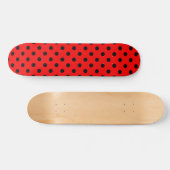 Rote und schwarze Polka-Punkte Skateboard (Horizontal)