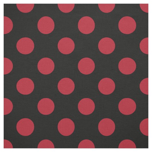 Rote und schwarze Polka-Punkte Stoff (Muster)