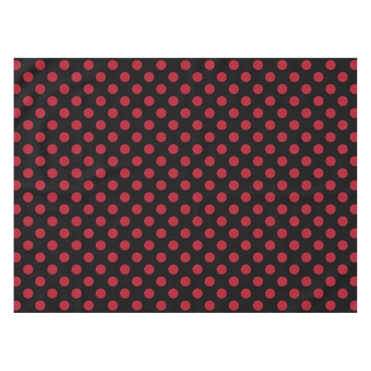 Rote und schwarze Polka-Punkte Tischdecke (Vorderseite (Horizontal))