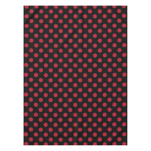 Rote und schwarze Polka-Punkte Tischdecke (Vorderseite)