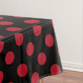 Rote und schwarze Polka-Punkte Tischdecke (Beispiel)