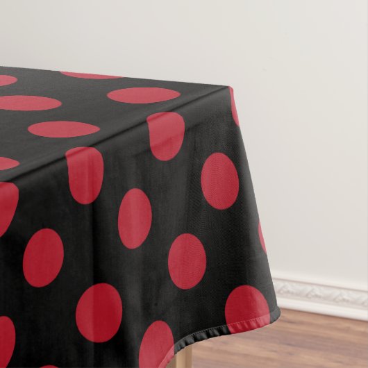 Rote und schwarze Polka-Punkte Tischdecke (Beispiel)