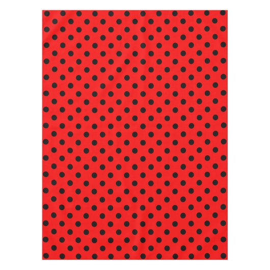 Rote und schwarze Polka-Punkte Tischdecke (Vorderseite)