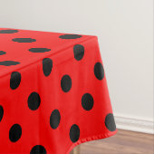 Rote und schwarze Polka-Punkte Tischdecke (Beispiel)
