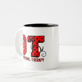 Rote und schwarze Polka-Punkte Zweifarbige Tasse (Vorderseite Links)