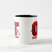 Rote und schwarze Polka-Punkte Zweifarbige Tasse (Mittel)
