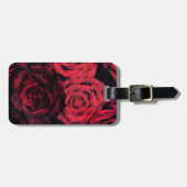 Rote und schwarze Polkapunkt-Rosen Gepäckanhänger (Vorderseite horizontal)