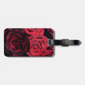 Rote und schwarze Polkapunkt-Rosen Gepäckanhänger (Rückseite horizontal)