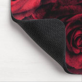 Rote und schwarze Polkapunkt-Rosen Mousepad (Ecke)