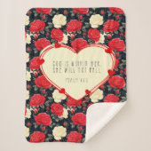 Rote und schwarze Preppy-Rose Christliche Bibel Ve Sherpadecke (Vorderseite)