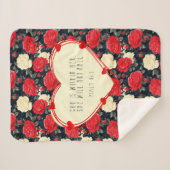 Rote und schwarze Preppy-Rose Christliche Bibel Ve Sherpadecke (Vorderseite (Horizontal))