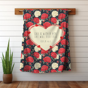 Rote und schwarze Preppy-Rose Christliche Bibel Ve Sherpadecke