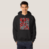 Rote und schwarze Punkte Hoodie (Vorne ganz)