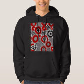 Rote und schwarze Punkte Hoodie (Vorderseite)