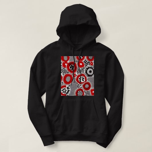 Rote und schwarze Punkte Hoodie (Design vorne)