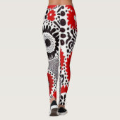 Rote und schwarze Punkte Leggings (Rückseite)