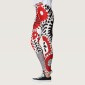 Rote und schwarze Punkte Leggings (Links)