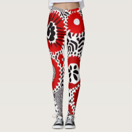Rote und schwarze Punkte Leggings
