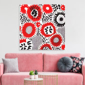 Rote und schwarze Punkte Leinwanddruck (Insitu (Wohnzimmer))