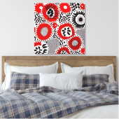 Rote und schwarze Punkte Leinwanddruck (Insitu (Schlafzimmer))