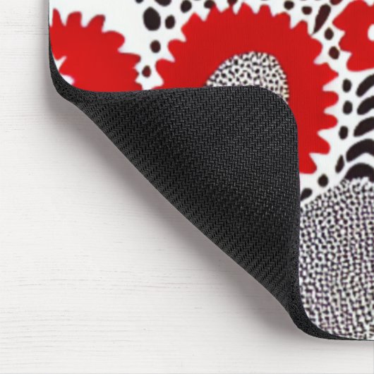 Rote und schwarze Punkte Mousepad (Ecke)