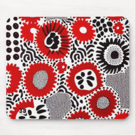 Rote und schwarze Punkte Mousepad