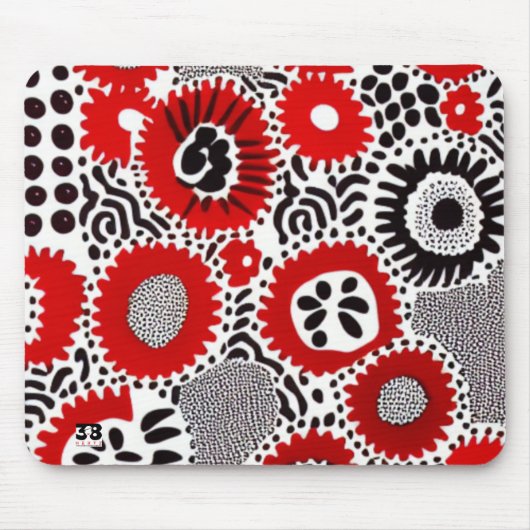 Rote und schwarze Punkte Mousepad (Vorne)