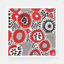 Rote und schwarze Punkte Serviette