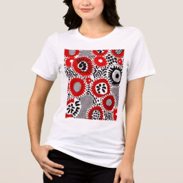 Rote und schwarze Punkte Tri-Blend Shirt