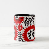 Rote und schwarze Punkte Zweifarbige Tasse (Mittel)