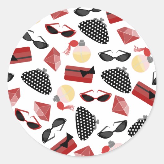 Rote und schwarze Purfume & Sonnenbrillen Sticker (Vorderseite)