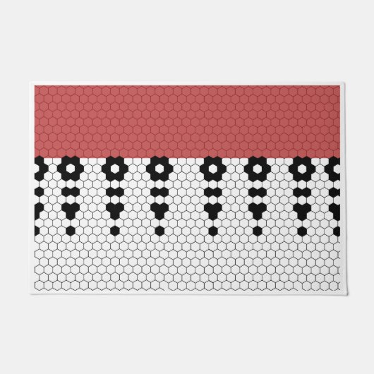 Rote und schwarze Randfarben Fußmatte (Vorderseite)