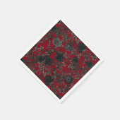 Rote und schwarze Rose Gothic Wedding Napkins Serviette (Ecke)