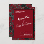Rote und schwarze Rose Gothic Wedding Save the Dat Einladung (Vorne/Hinten)