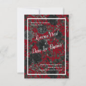 Rote und schwarze Rose Gothic Wedding Save the Dat Einladung (Vorderseite)