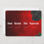 Rote und schwarze Rose Hochzeit RSVP Einladung (Rückseite)