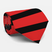 Rote und schwarze Rugby-Streifen-Krawatte Krawatte (Gerollt)