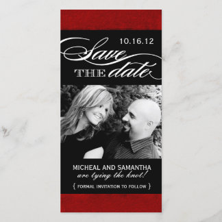 Rote und schwarze Save the Date Foto Cards