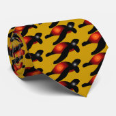 Rote und schwarze Schildkröte-Krawatte (Senf-Gelb) Krawatte (Gerollt)