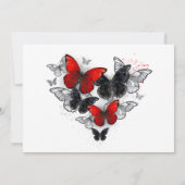 Rote und schwarze Schmetterlinge Morpho Monarch Einladung (Rückseite)