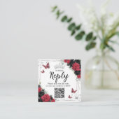 Rote und Schwarze Schmetterlinge Quinceanera UAWG Begleitkarte (Stehend Vorderseite)