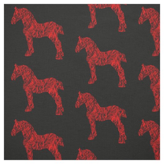 Rote und Schwarze Silhouette Stoff (Muster)