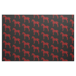 Rote und Schwarze Silhouette Stoff