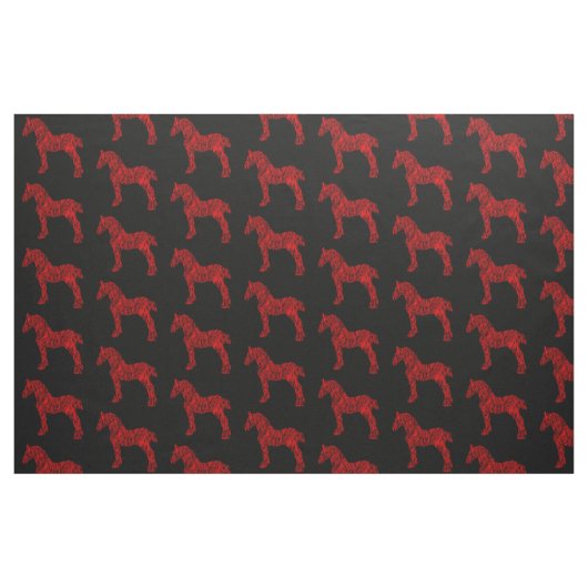 Rote und Schwarze Silhouette Stoff (Fat Quarter (45,7 x 55,9 cm))