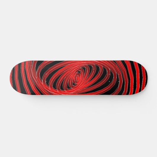 Rote und schwarze Spiralgrafiken: Benutzerdefinier Skateboard (Horizontal)